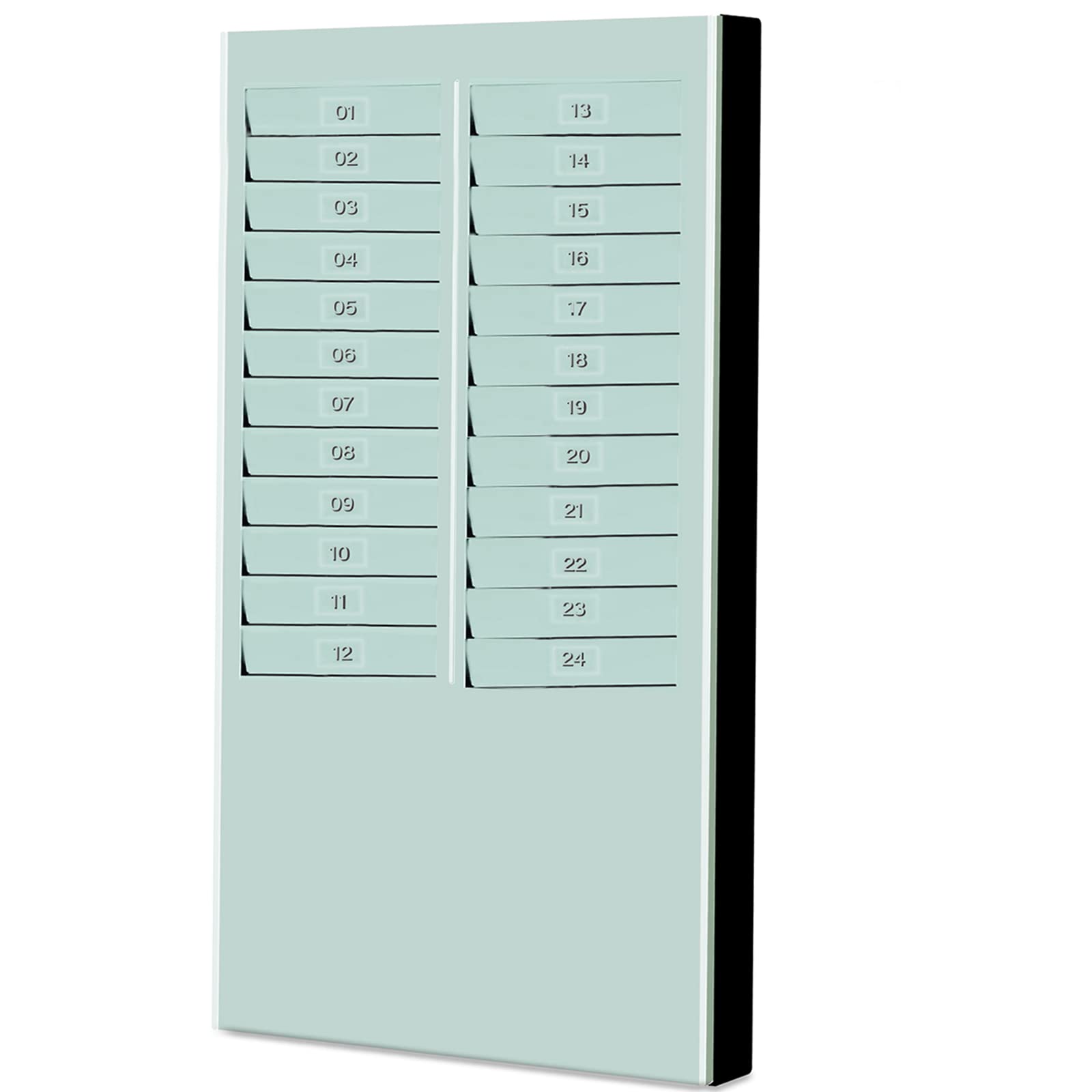 Wall Mounted Time Card Rack, 24-Pocket Time Card Holder for Office Warehouse, Attendance Recorder