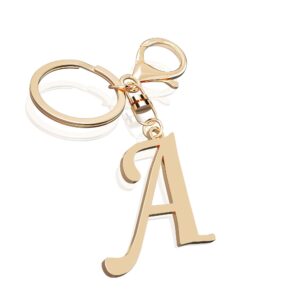 Cute Stainless Steel Gold Initial Letter Keychain for Women Girl, Charms for Key Handbag Backpack Bag, Personalized Gift (Gold-A)