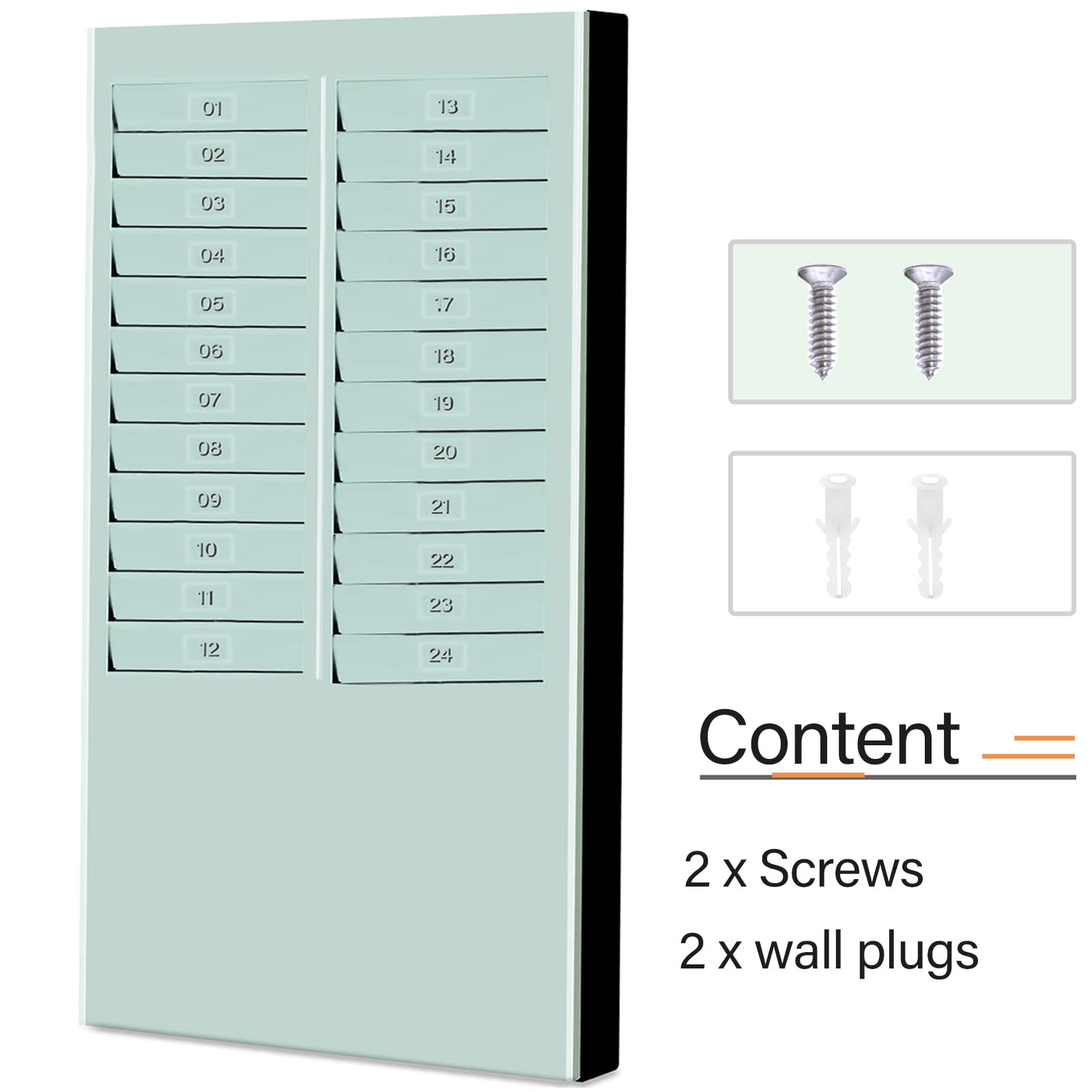 Wall Mounted Time Card Rack, 24-Pocket Time Card Holder for Office Warehouse, Attendance Recorder