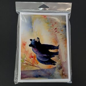 Caroline's Treasures DAC2876GCA7P American Black Bear Greeting Cards Pack of 8 Blank Cards with Envelopes Whimsical A7 Size 5x7 Blank Note Cards