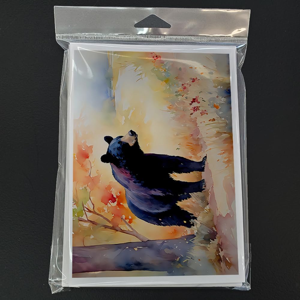 Caroline's Treasures DAC2876GCA7P American Black Bear Greeting Cards Pack of 8 Blank Cards with Envelopes Whimsical A7 Size 5x7 Blank Note Cards