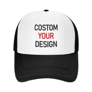 Personalized Hats Custom Baseball Caps Trucker Hat for Men Women Custom Baseball Caps Custom Hat with Name Text Photo Image Logo Black Hats