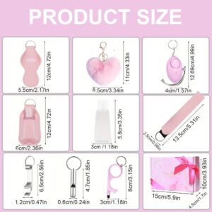 Safety Keychains for Women, Wristlet Strap Keychain Set with Personal Alarm,9 PCS Self Protection Keychain Accessories Kit