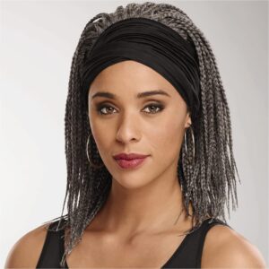 RITOPER Black Wide Turban Headbands, 7" Extra Large Fashion Twisted Head Wraps for Black Women, Non-Slip Cotton Hair Bands