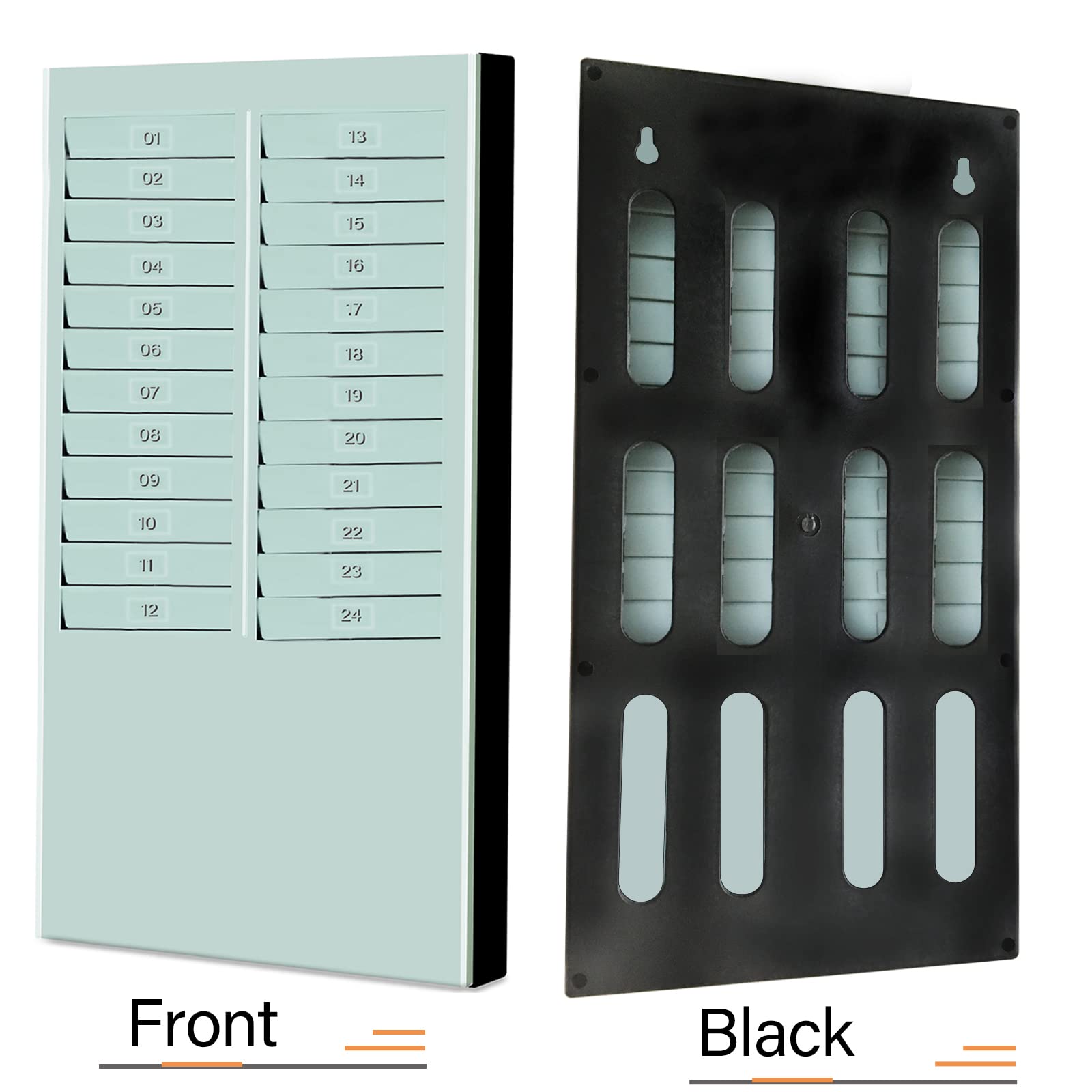 Wall Mounted Time Card Rack, 24-Pocket Time Card Holder for Office Warehouse, Attendance Recorder