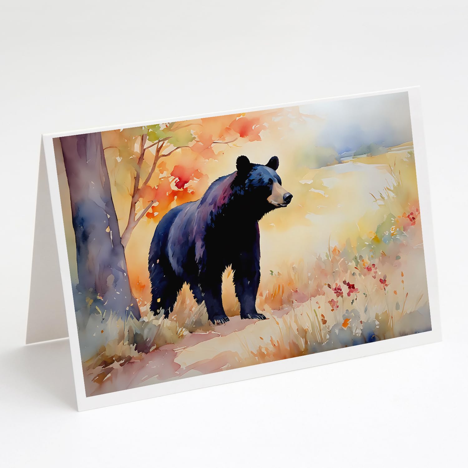 Caroline's Treasures DAC2876GCA7P American Black Bear Greeting Cards Pack of 8 Blank Cards with Envelopes Whimsical A7 Size 5x7 Blank Note Cards