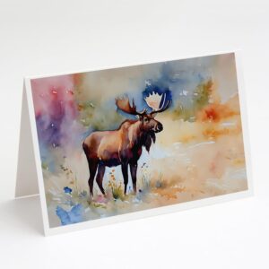 caroline's treasures dac2967gca7p moose greeting cards pack of 8 blank cards with envelopes whimsical a7 size 5x7 blank note cards