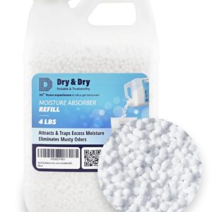 Dry & Dry Moisture Absorbers Refill Beads (4 LBS) - Dehumidifiers for Home Dehumidifier for Basement Dehumidifiers for Bedroom Small Dehumidifiers Dehumidifiers Moisture Absorbers