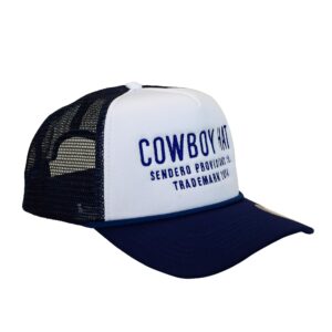 Sendero Provisions Co. Cowboy Hat Embroidered Logo Snapback Trucker Cap One Size (Blue/White)