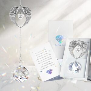 PUREFLY Memorial Gifts for Loss of Loved One, Unique Sympathy Gift Idea Crystal Ball Suncatcher, Rainbow Bereavement Grief Gift Box for Loss of Mom Friend Son Daughter Dog