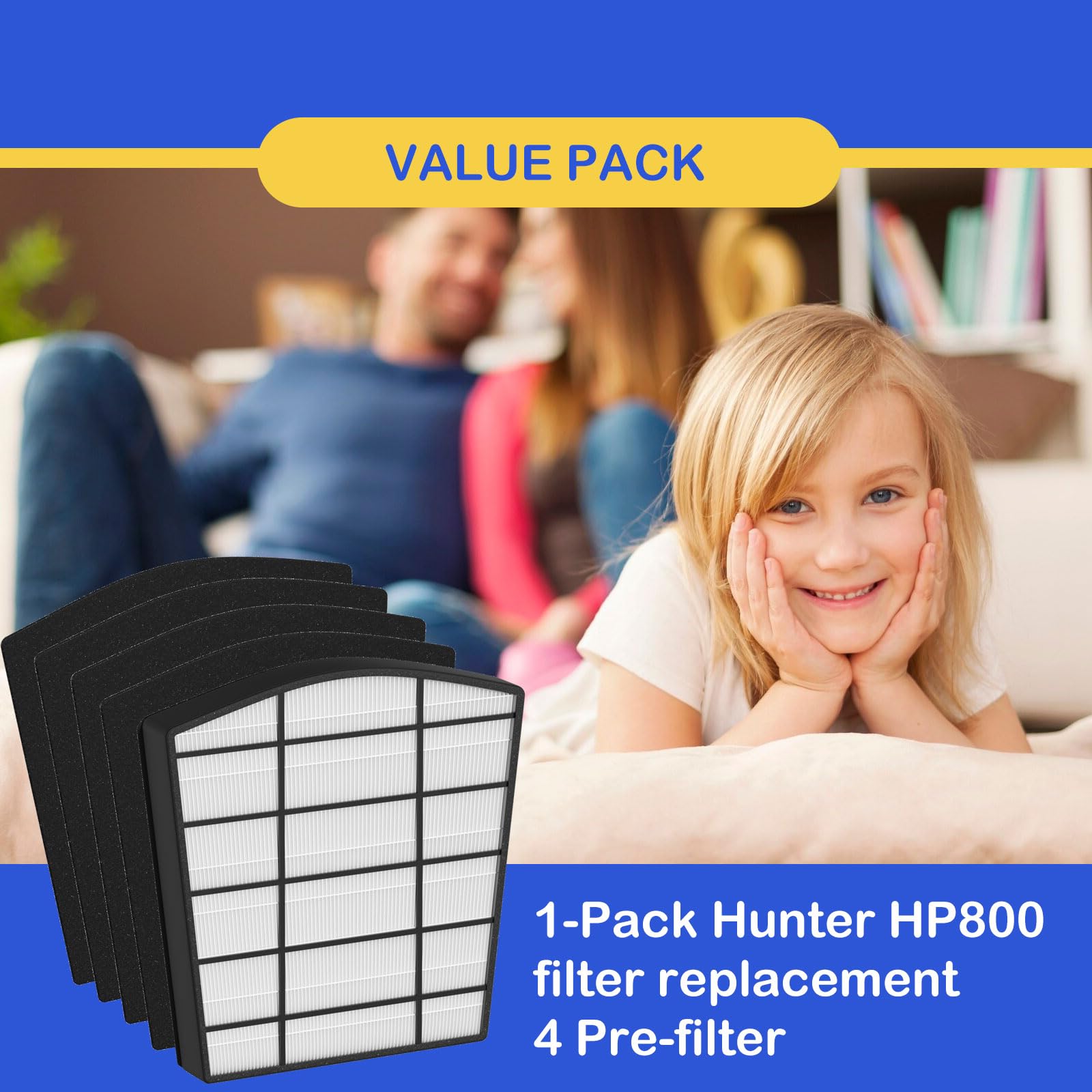 Roninby True HEPA Filter Replacement Compatible with LivePure Bali Series LP550TH, LP550THP Multi-Room Whole House Air Cleaner Purifier, Part Number LP550THP, 1 x HEPA Filter & 4 x Carbon Filter