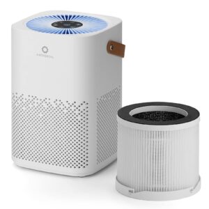 airthereal bundle | adh70 hepa air purifier for car, bedroom, officie and study room desktop and 1-pack spare replacement filter, day dawning