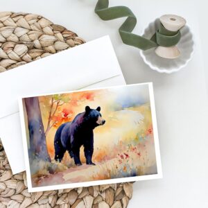 Caroline's Treasures DAC2876GCA7P American Black Bear Greeting Cards Pack of 8 Blank Cards with Envelopes Whimsical A7 Size 5x7 Blank Note Cards