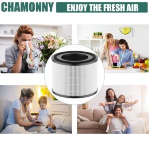 CHAMONNY AP-S0610L Filter Replacement, Compatible with MOO-KA AP-S0610L Air Purifier, 3-in-1 H13 True HEPA Filter and Activated Carbon Filter, 2 Pack