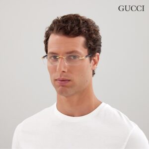 Gucci GG1221O Designer Fashion Eyeglasses Stylish Vintage Rimless Frame Eyewear with Luxury eSHADES Kit - Embrace Sophistication and Elegance