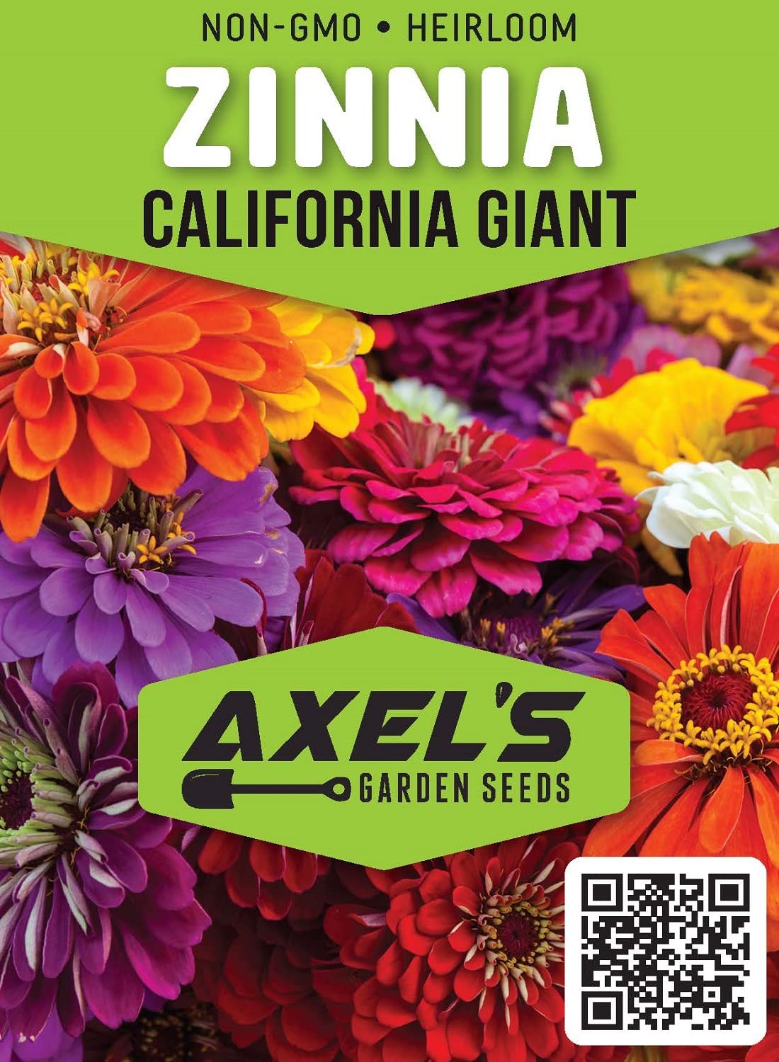 Zinnia Seeds for Planting – Non-GMO Heirloom Zinnia Flower Seeds – Full Instruction Packets to Plant in Your Home Outdoor Garden – Gardening Gift – 50 California Giant Zinnia Seeds (1 Packet)