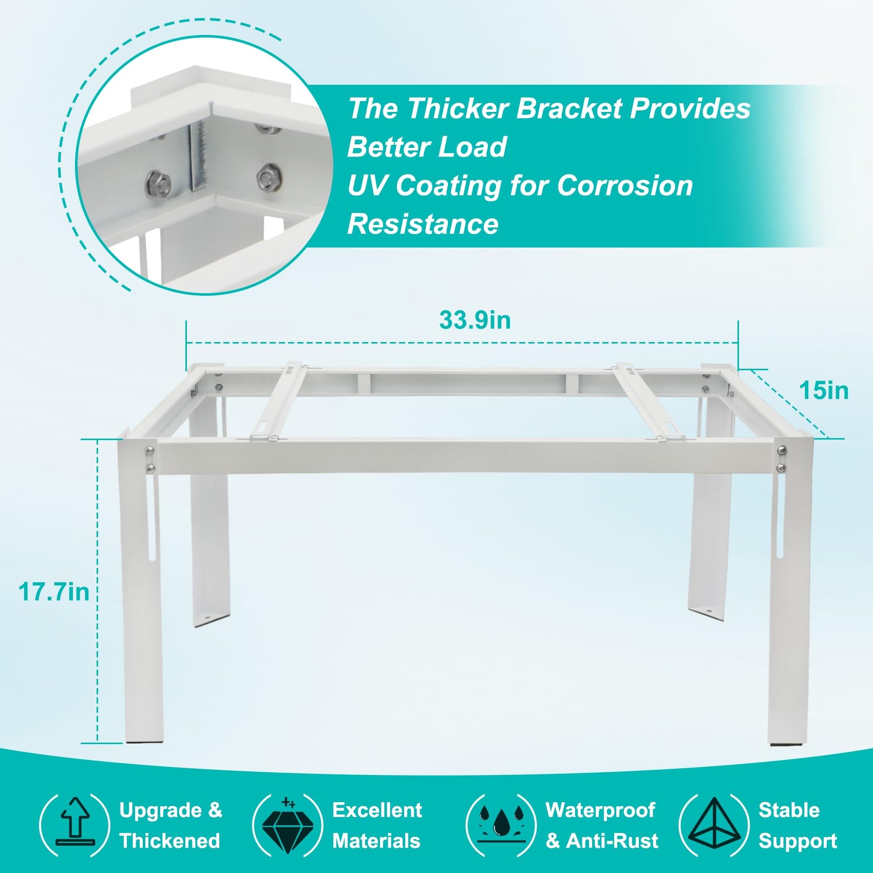 Mini Split Stand, Heavy Duty Mini Split Ground Stand For Ductless, Mini Split Condenser Stand, Mini Split Ground Mount Stand For 9,000-24,000 BTU, Support Up To 400 lbs Mini Split Mounting Stand