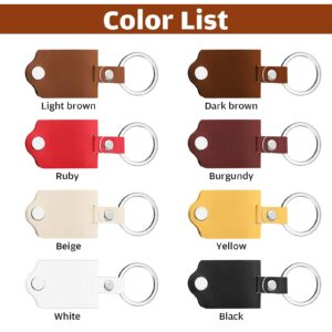 Misdary 24 Pcs Family Reunion Favors Photo Insert Keychain with Leather Protection Blank Picture Frame Keychain Photo Leather Keychain Bulk PU Leather Key Kit Blank Photo Keychain for Craft DIY Gifts