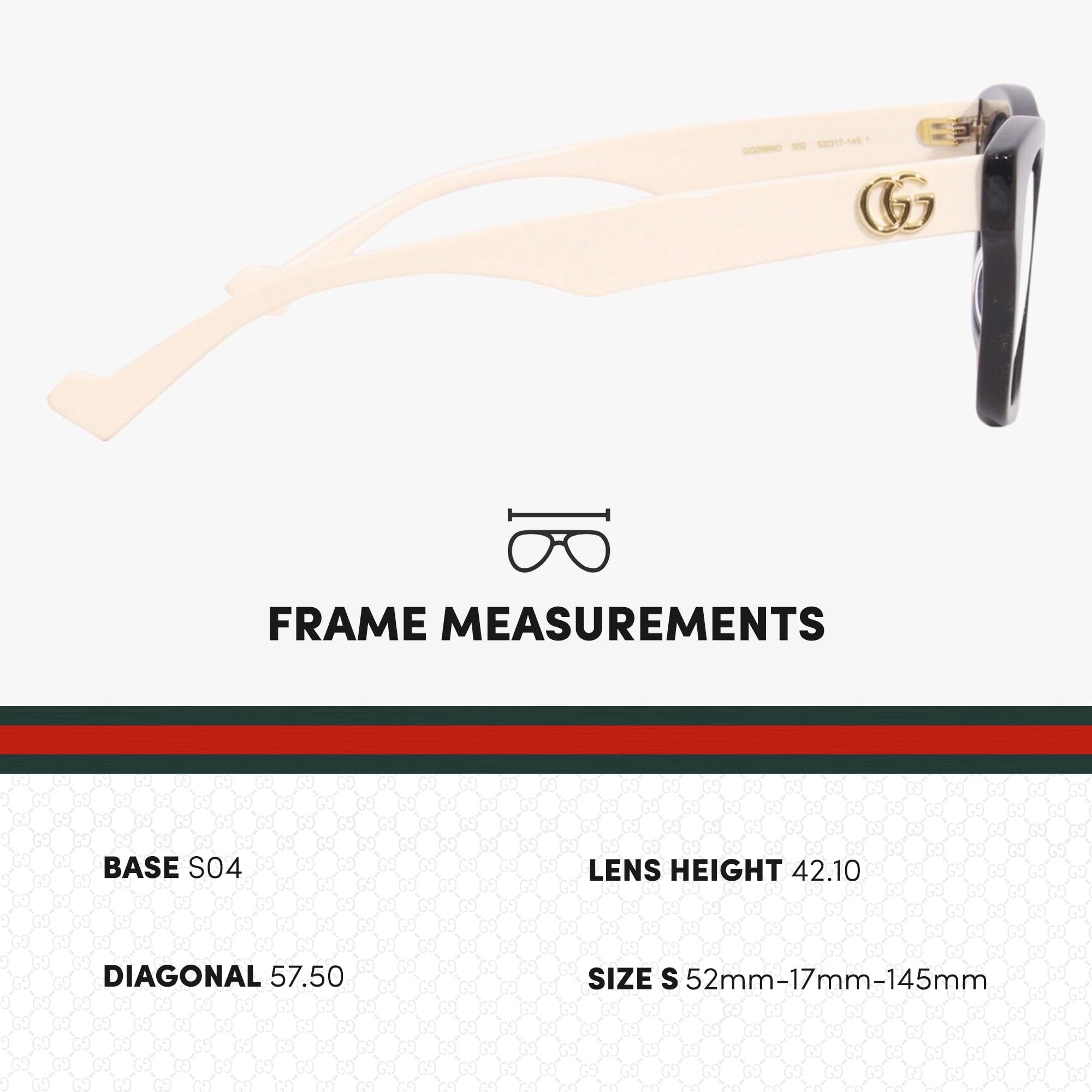 Gucci GG0999O Designer Fashion Eyeglasses Stylish Running Logo Cat Eye Frame Eyewear with Luxury eSHADES Kit - Embrace Sophistication and Elegance