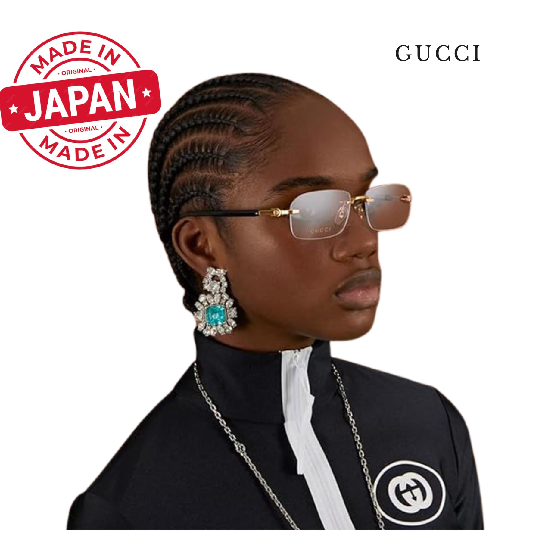 Gucci GG1221O Designer Fashion Eyeglasses Stylish Vintage Rimless Frame Eyewear with Luxury eSHADES Kit - Embrace Sophistication and Elegance