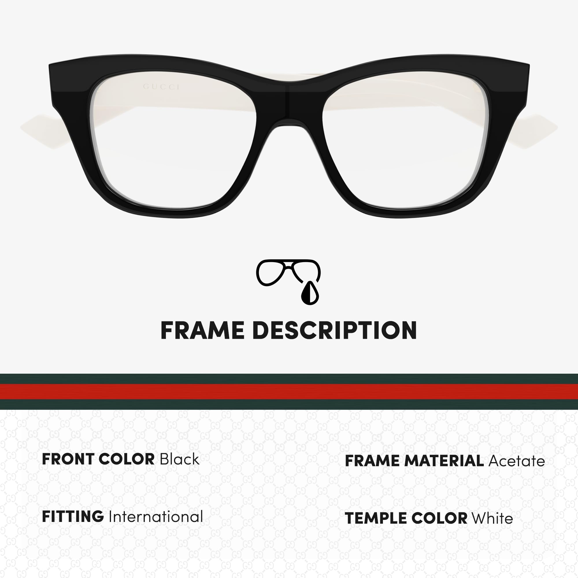 Gucci GG0999O Designer Fashion Eyeglasses Stylish Running Logo Cat Eye Frame Eyewear with Luxury eSHADES Kit - Embrace Sophistication and Elegance