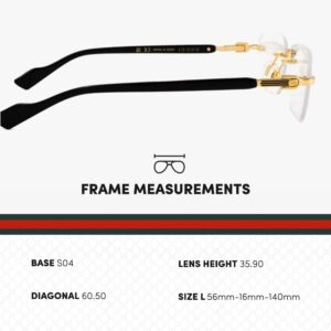 Gucci GG1221O Designer Fashion Eyeglasses Stylish Vintage Rimless Frame Eyewear with Luxury eSHADES Kit - Embrace Sophistication and Elegance