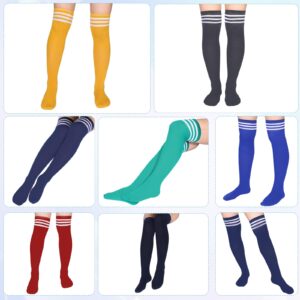 Syhood 36 Pairs over Knee Thigh Socks Thigh High Socks for Women Leg High Socks Long Stocking for Daily Wear(Multi Colors)