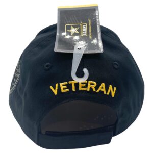 US Army Official Licensed Premium Quality Military Baseball Cap (US, Alpha, One Size, Black (Veteran Square Logo))