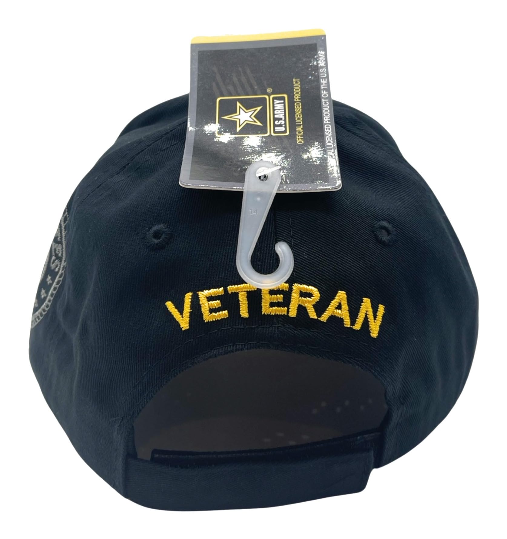 US Army Official Licensed Premium Quality Military Baseball Cap (US, Alpha, One Size, Black (Veteran Square Logo))