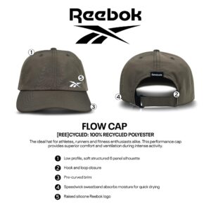 Reebok Lightweight Adjustable Performance Running Cap for Men and Women (One Size Fits Most), Black