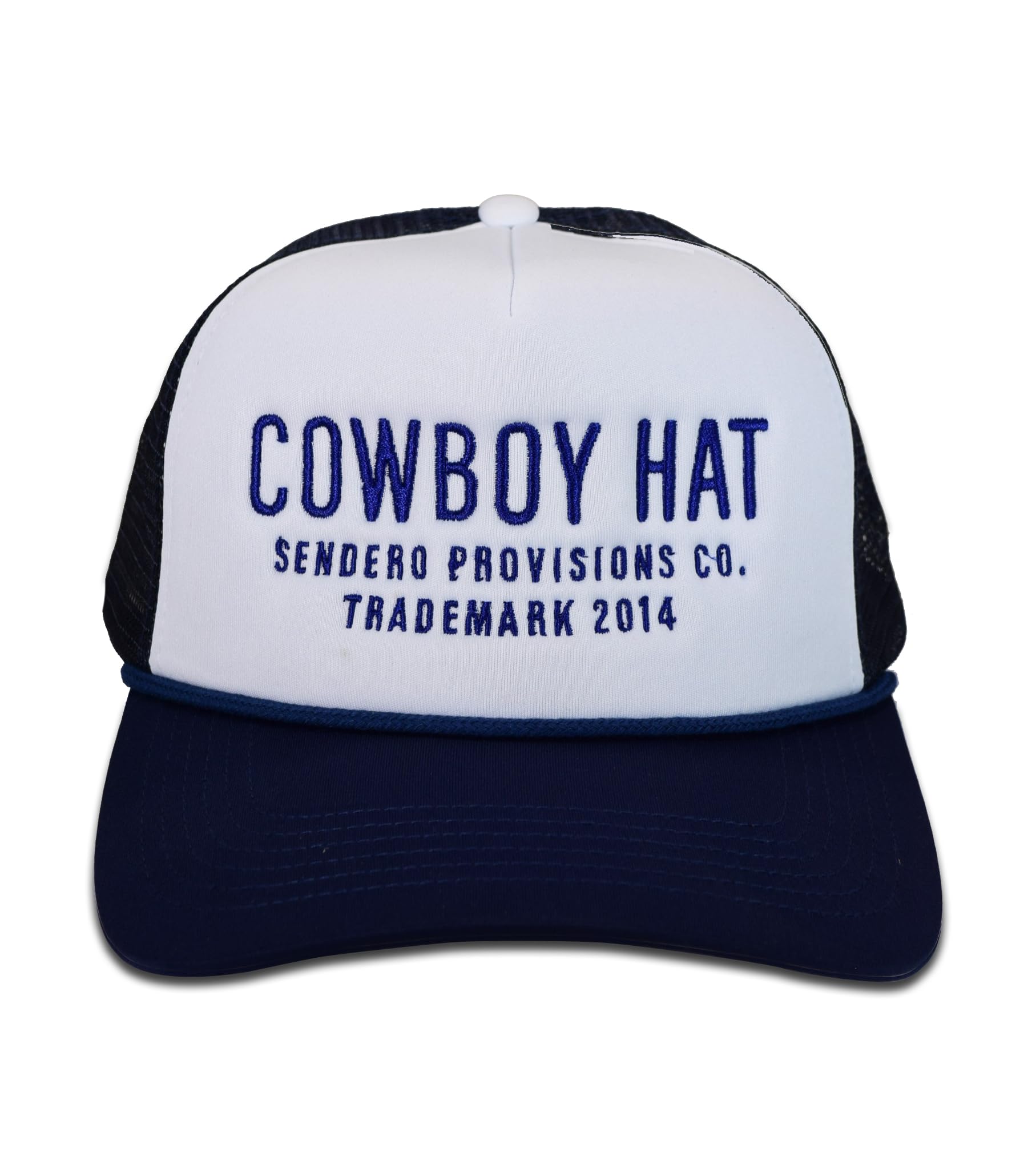 Sendero Provisions Co. Cowboy Hat Embroidered Logo Snapback Trucker Cap One Size (Blue/White)