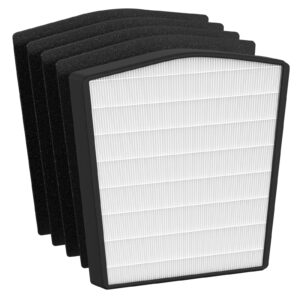 roninby true hepa filter replacement compatible with livepure bali series lp550th, lp550thp multi-room whole house air cleaner purifier, part number lp550thp, 1 x hepa filter & 4 x carbon filter