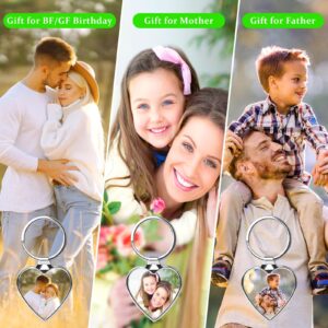 HYPERFOLD Double Side Custom Keychain with Picture Personalized Engraving Photo Text Customized Gifts for Men Boyfriend