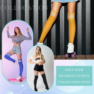 Syhood 36 Pairs over Knee Thigh Socks Thigh High Socks for Women Leg High Socks Long Stocking for Daily Wear(Multi Colors)