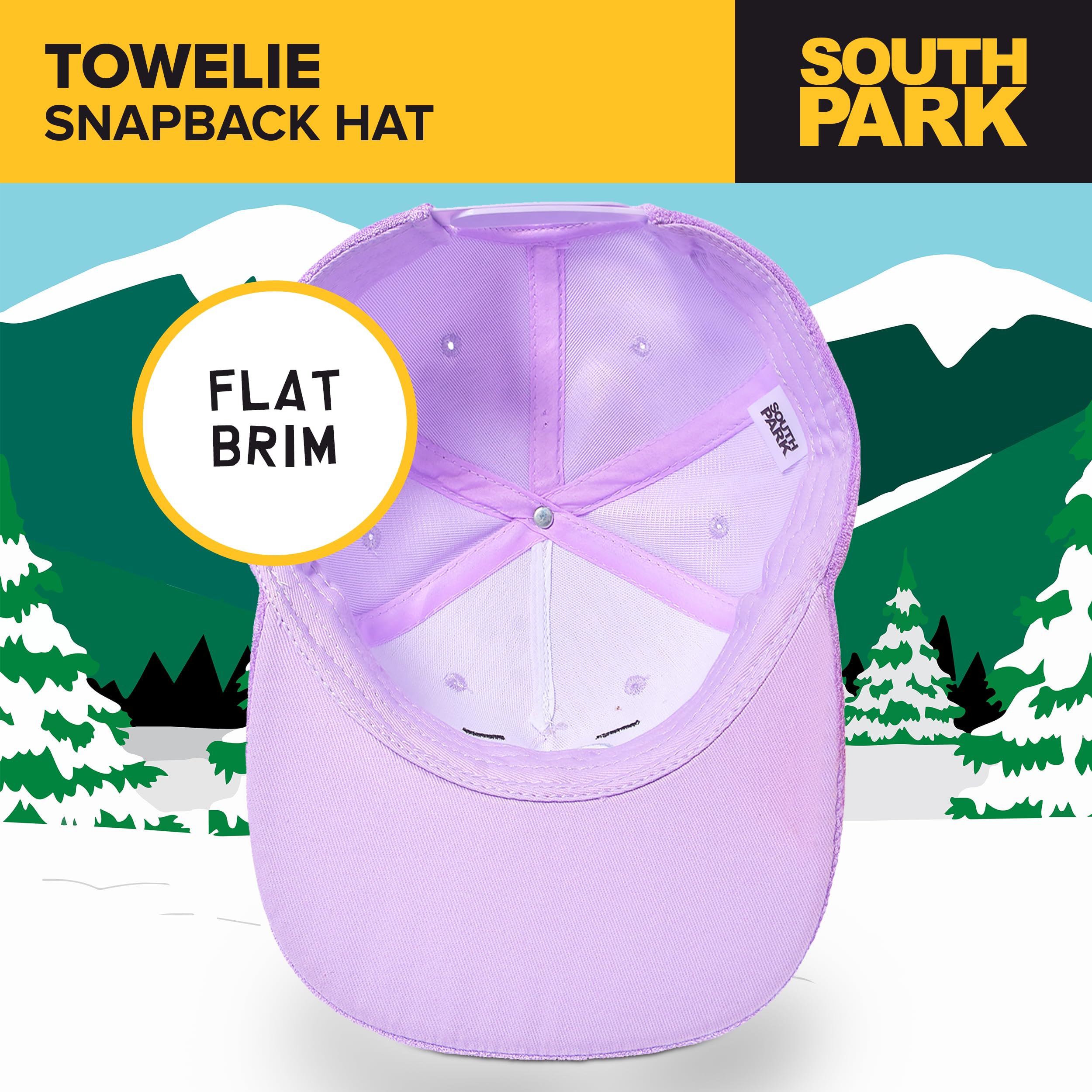 South Park Baseball Cap, Towelie Snapback Skater Baseball Hat with Flat Brim, Indigo, One Size