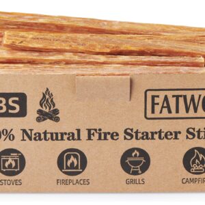 2 lbs Fatwood Fire Starter Sticks, 100% Natural Kindling Firewood Firestarter for Stoves, Pine Wood for Fireplaces, Campfires, Bonfires, Grill