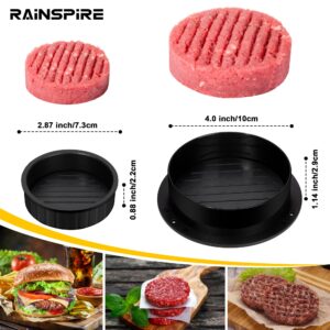 Rainspire Hamburger Press Patty Maker, 3 in 1 Non-Stick Burger Press Patty Maker, Hamburger Patty Maker, Burger Patty Maker, Patty Press for Stuffed Burgers, Sliders, Beef Burger, Black