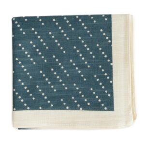 Topdrawer Japanese Handkerchief, 100% Cotton, Raindrop Pattern, Lake