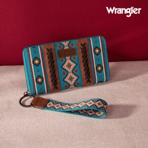 Montana West × Wrangler Wristlet Western Wallet Boho Aztec Credit Card Holder for Women Gifts for Women Ladies Female