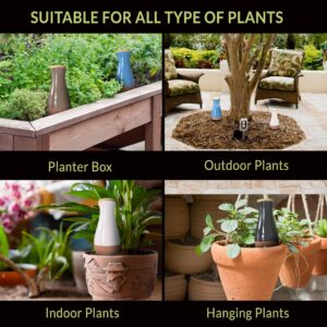 SmartiLiving Ollas (Set of 4) | 12oz Terracotta Plant Watering Globes - Self Watering Planter Insert - Automatic Plant Watering Devices | Vacation Watering Pots for Indoor & Outdoor Plants