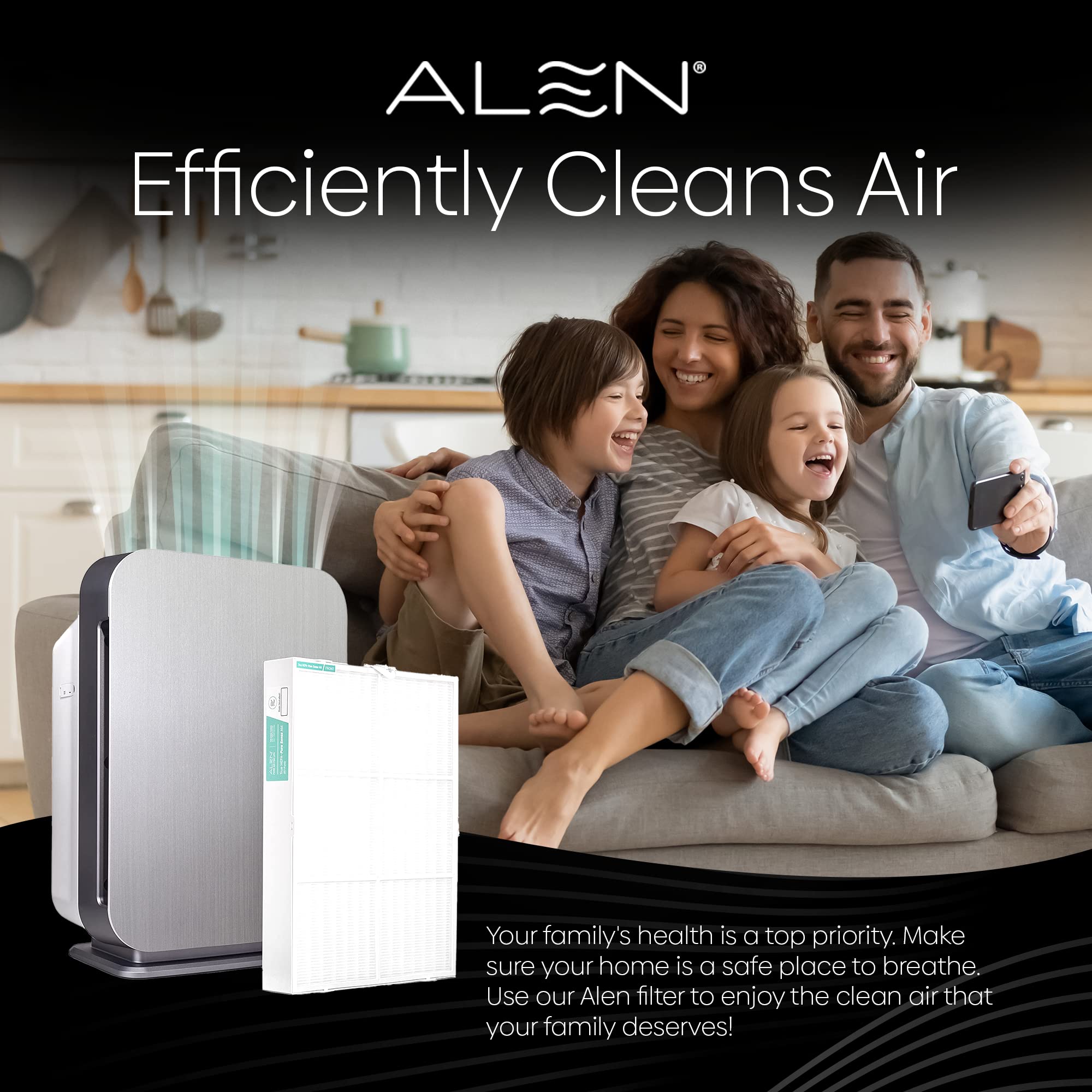 Alen BreatheSmart 75i HEPA Air Purifier Virtual Bundle - Medical Grade Filtration H13 True HEPA for Large Rooms 1300 SqFt - 99.9% Airborne Particle Removal- Pure & Fresh Brushed Stainless