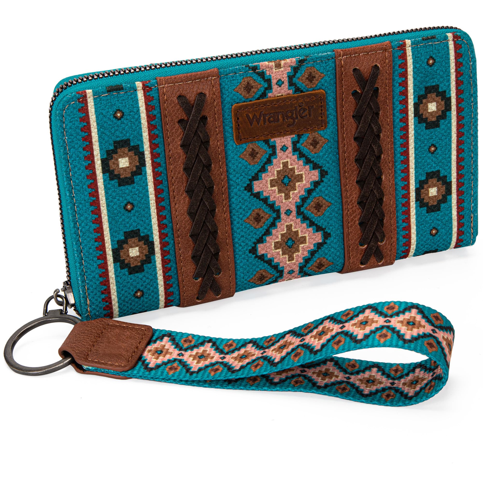 Montana West × Wrangler Wristlet Western Wallet Boho Aztec Credit Card Holder for Women Gifts for Women Ladies Female