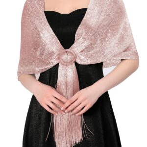 ZENUTA Shawls and Wraps for Evening Dresses, Womens Shawls and Wraps, Dressy Shawls and Wraps for Evening Wear (F. Pink (With Pink Buckle))