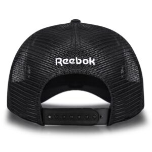 Reebok Trucker Mesh-Back Cap with Adjustable Snapback for Men and Women (One Size Fits Most), Black