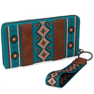 Montana West × Wrangler Wristlet Western Wallet Boho Aztec Credit Card Holder for Women Gifts for Women Ladies Female