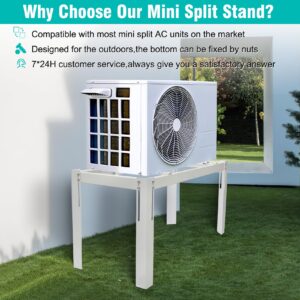 Mini Split Stand, Heavy Duty Mini Split Ground Stand For Ductless, Mini Split Condenser Stand, Mini Split Ground Mount Stand For 9,000-24,000 BTU, Support Up To 400 lbs Mini Split Mounting Stand