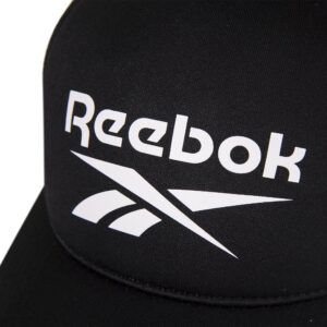 Reebok Trucker Mesh-Back Cap with Adjustable Snapback for Men and Women (One Size Fits Most), Black