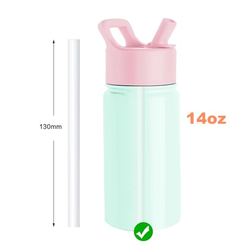 Replacement Straws Compatible with Simple Modern Kids Water Bottle 14oz-Simple Modern Straw Lid Straws Replacement-Accessories Set-6 Pack BPA Straws and 1 Pack Straw Brush