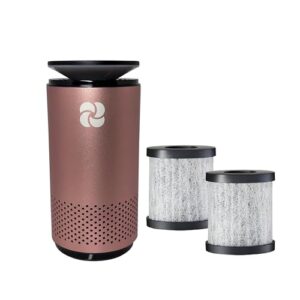 kiki pure a2 uv & 3 stage h13 hepa air purifier (rose gold) bundle with two replacement filters