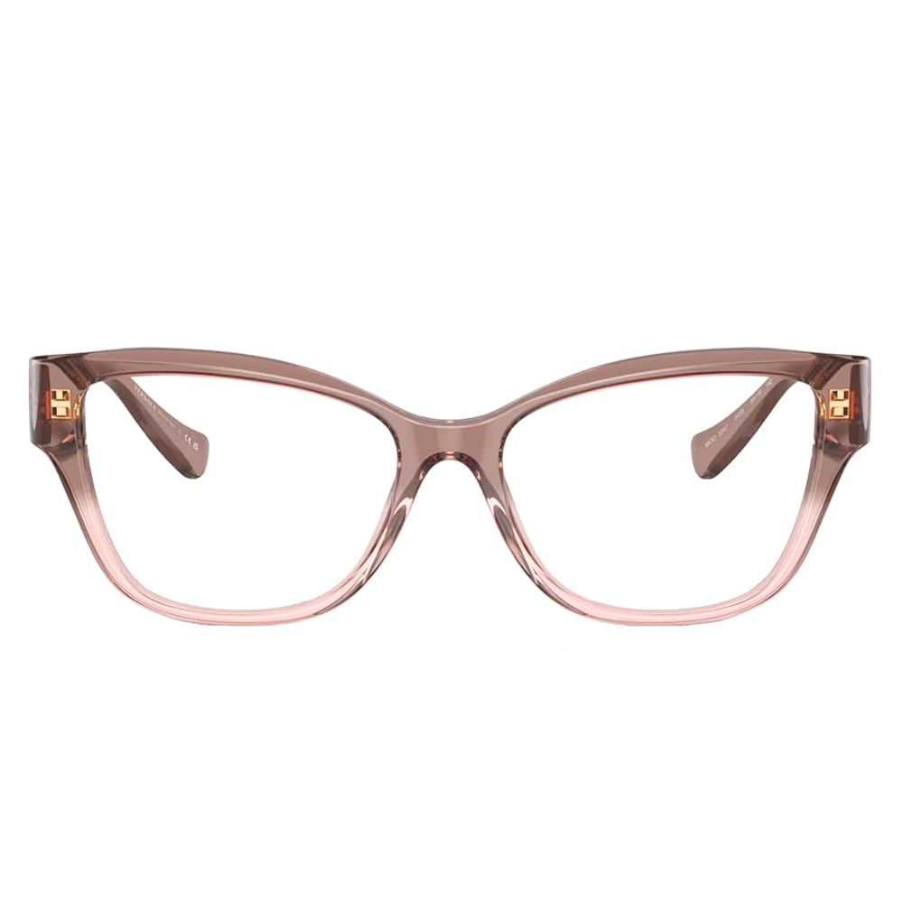 Versace ICONIC VE 3347 5435 Transparent Pink Plastic Cat-Eye Eyeglasses 52mm